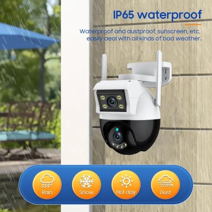 CCTV Outdoor EYESEC DUAL LENS IP66 Waterproof IP camera PTZ Wide Angle
