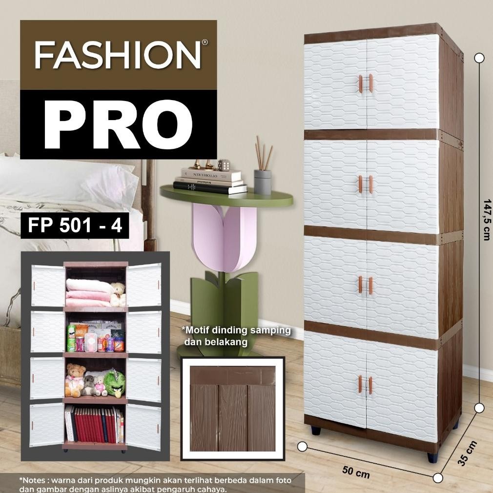 [CLUB] Fashion Pro Motif 501 Susun 4 dan 5 - Lemari Pakaian Minimalis - Lemari Plastik Berkualitas