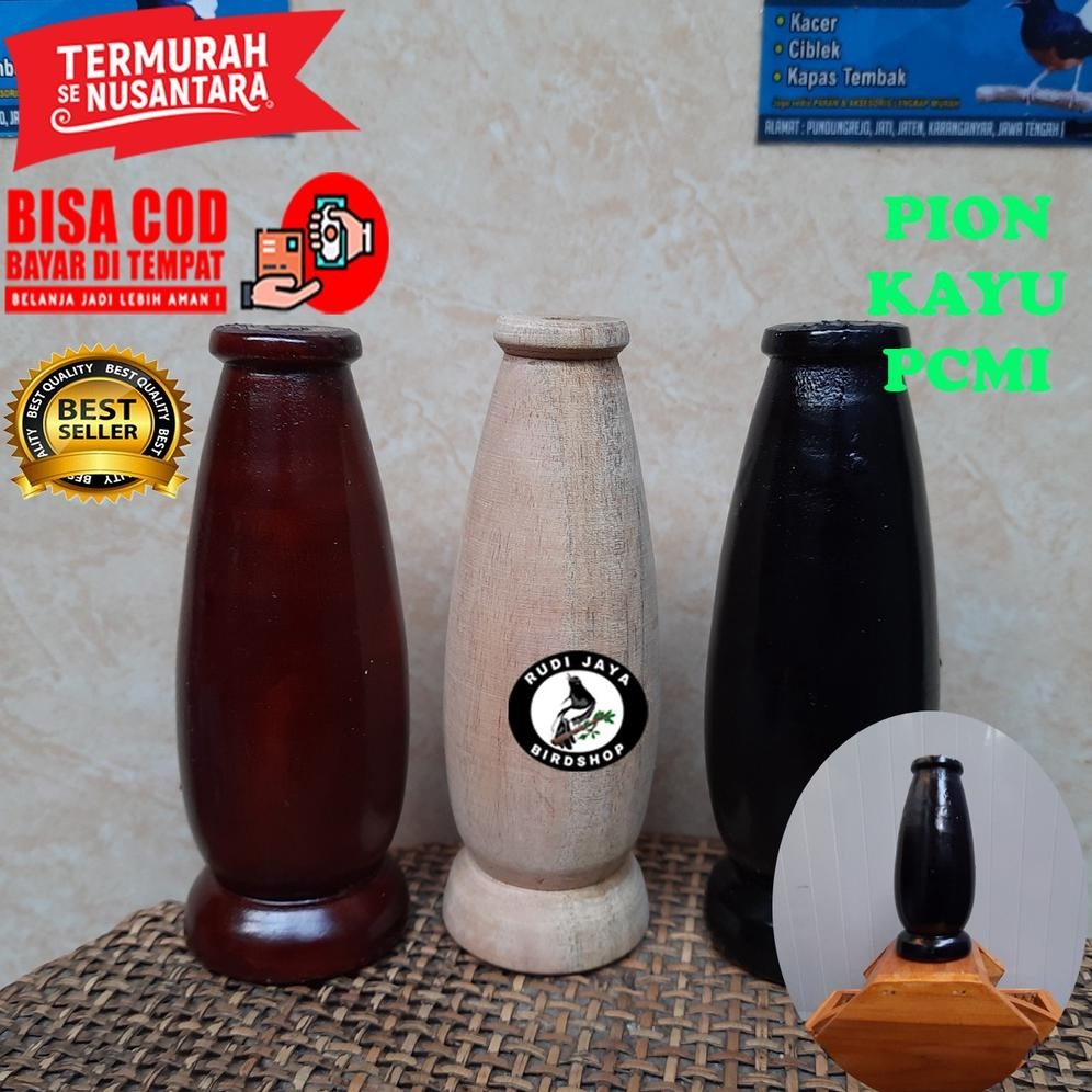 Er-90 Pion Kayu Pcmi Pendek Sangkar Kandang Burung Pleci Burung Kecil Konin Stainles Warna Coklat Hi