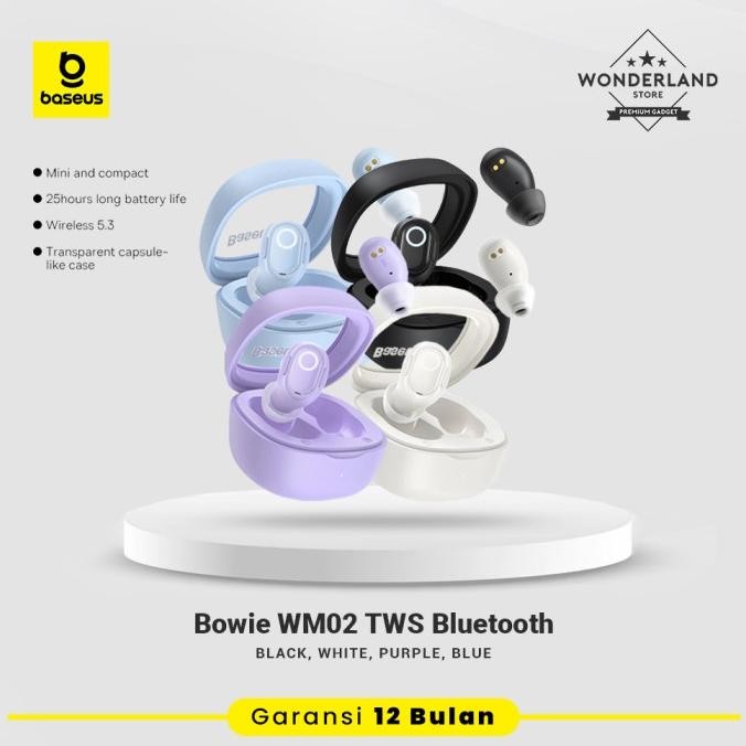 Original Baseus Earphone / Headset EarBluetooth Wireless TWS Bowie WM02