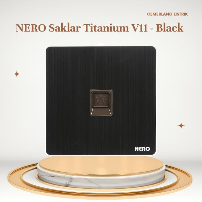 Miliki Nero Saklar Telpon Titanium Black V11Ph-B