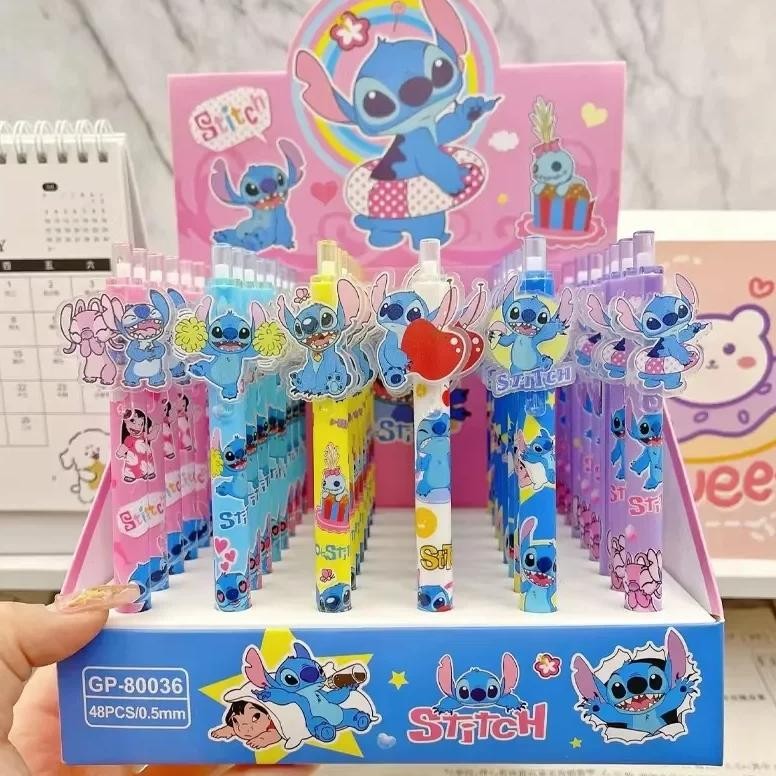 

Disney Stitch 48Pcs Gel Pens Cartoon 0.5Mm Black Stationery Cute Student Signature Pen Writing Tools Children'S Birthday Gift