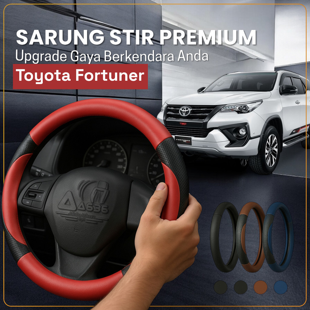 Sarung Stir Mobil Toyota Fortuner, Cover Stir Mobil Fortuner, Sarung Stir Minibus