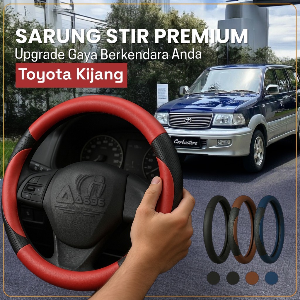 Sarung Stir Mobil Toyota Kijang, Cover Stir Mobil Kijang, Sarung Stir Minibus