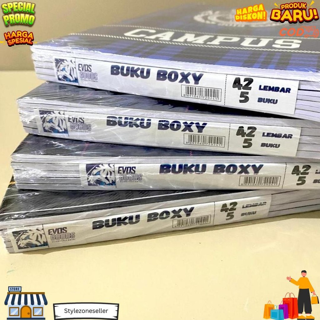 

[5 Buku - 42 Lembar] Buku Besar / Boxy - Evos Academy Campus - 42 Lembar D Promo 4.4