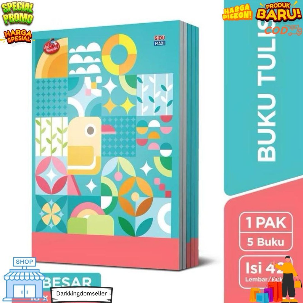 

Buku Tulis Sidu Maxi 42 Lembar (1 Pak = 5 Buku) / Buku Boxy Panjang D Terlaris