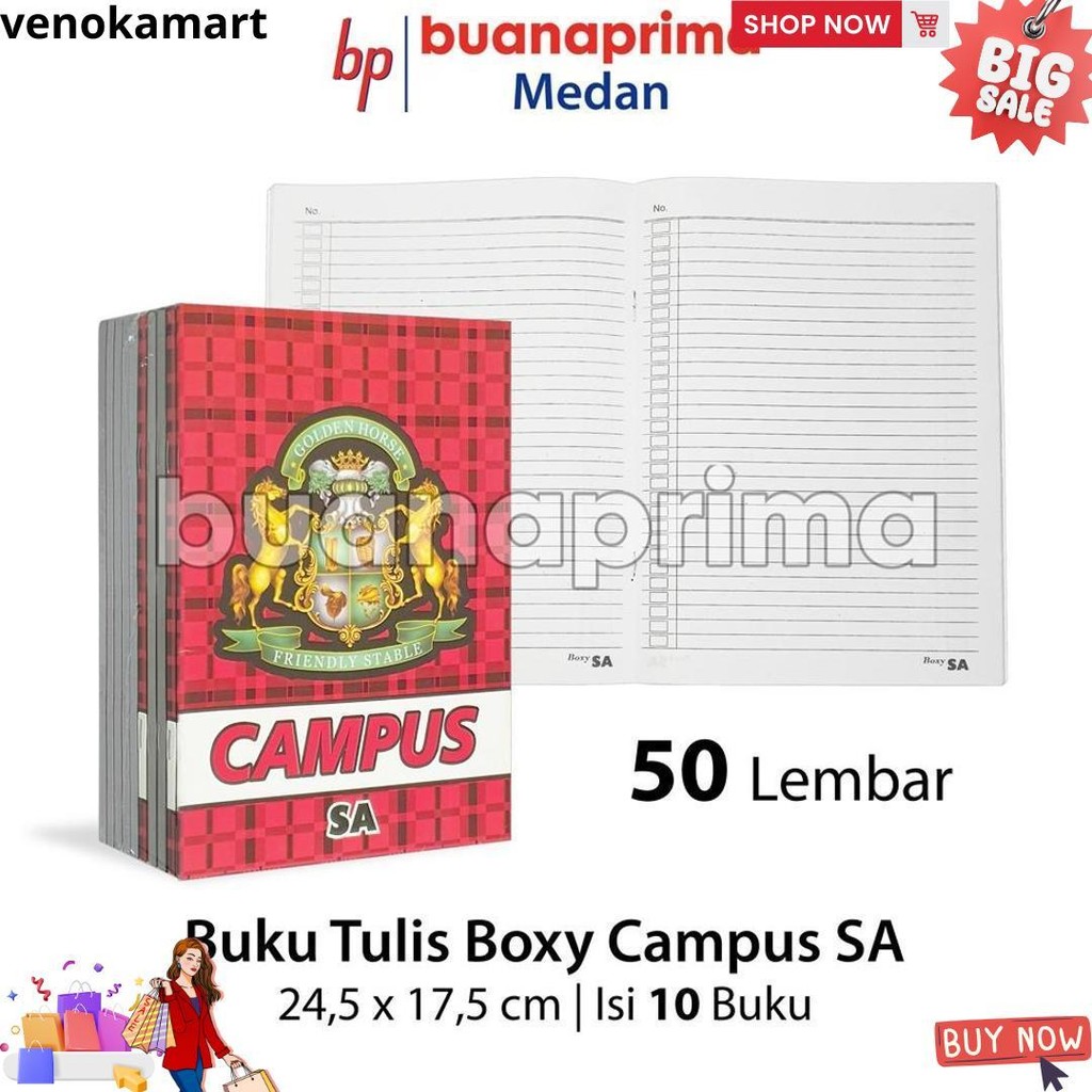

Buku Tulis Panjang Campus Sa 50 Lembar Boxy Isi 10 Buku Notebook Sekolah D Promo 4.4