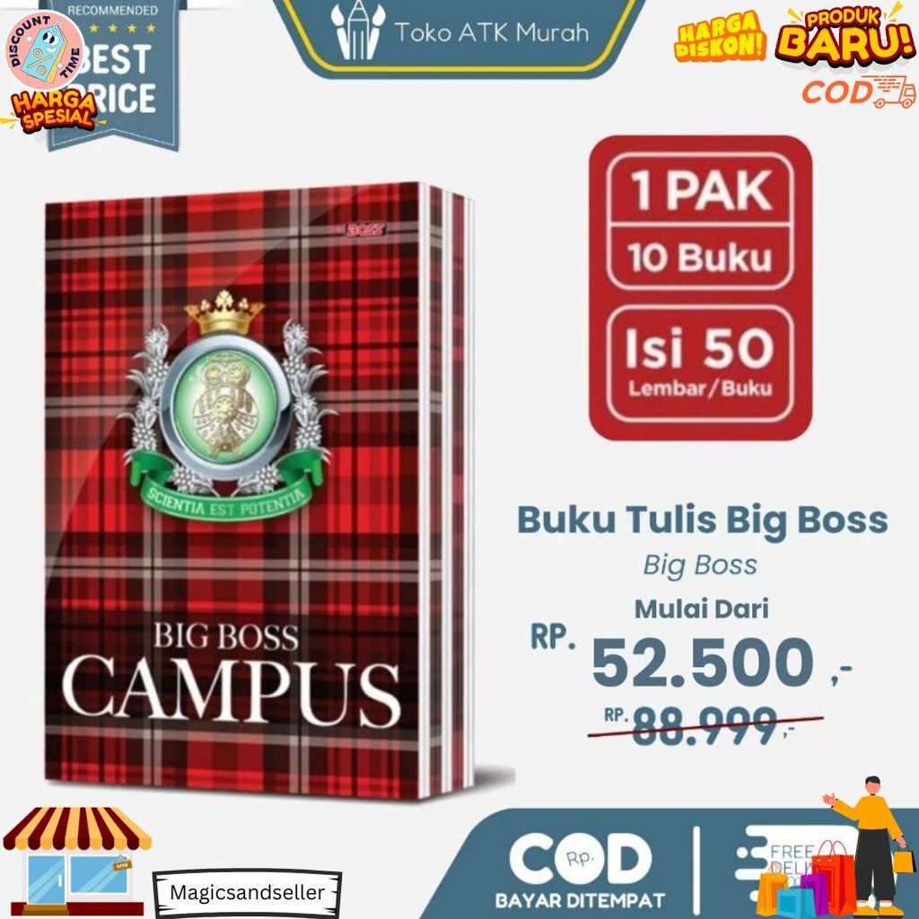 

Buku Tulis Big Boss 50 Lembar Pak Isi 10 Buku D Promo 4.4