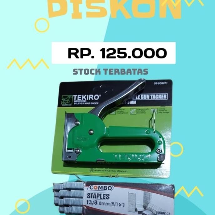 

staples gun tekiro + refill 3000 pc - staples dekorasi jok motor tekir