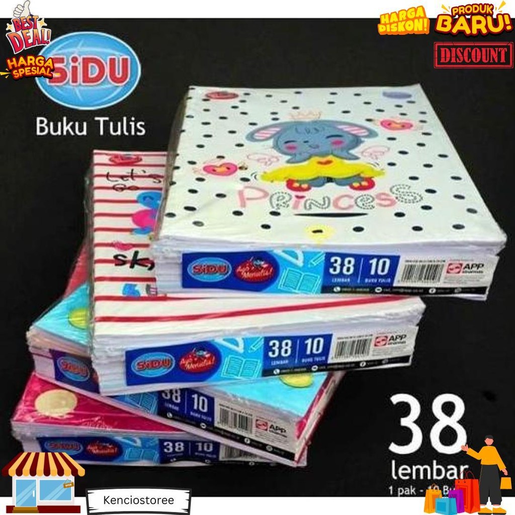 

Buku Tulis Sidu 38 Lembar / Buku Tulis Sekolah ( 1 Pack Isi 10Pcs ) D Promo 4.4