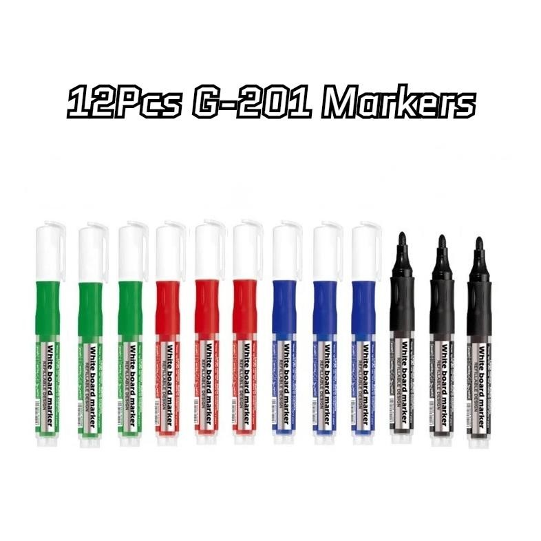 

Gxin G201 Erasable Whiteboard Markers 12 Pieces Per Box Dry Erase Marker Refillable Ink Office Accessonries Back To School Use