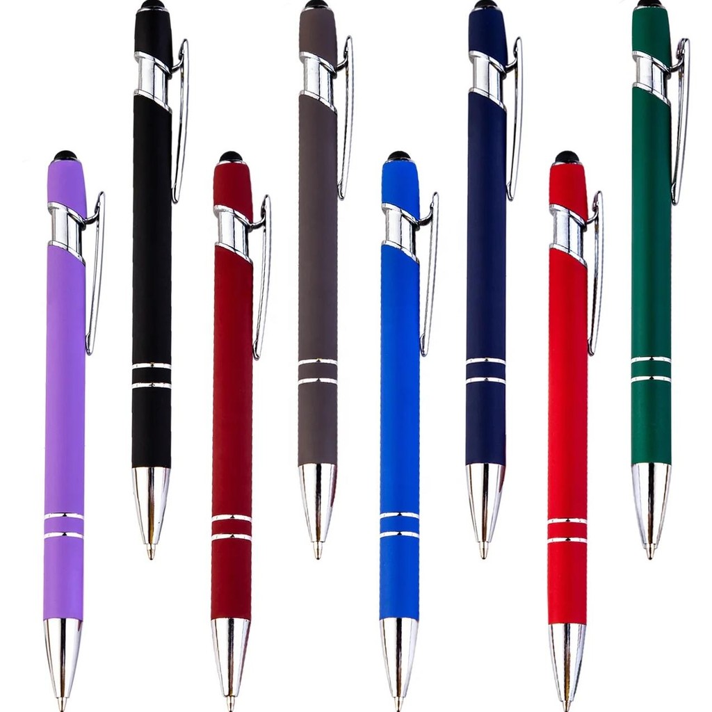 

20Pcs/Lot Customized Matte Ballpoint Pen Creative Stylus Touch Pen 22 Colors Writing Ballpen Stationery Office School Supplies