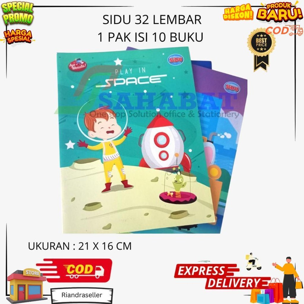 

Sidu Buku Tulis 32 Lembar / Buku Tulis Murah / Buku Anak Sekolah 1 Pak Isi 10 Buku D Best Seller