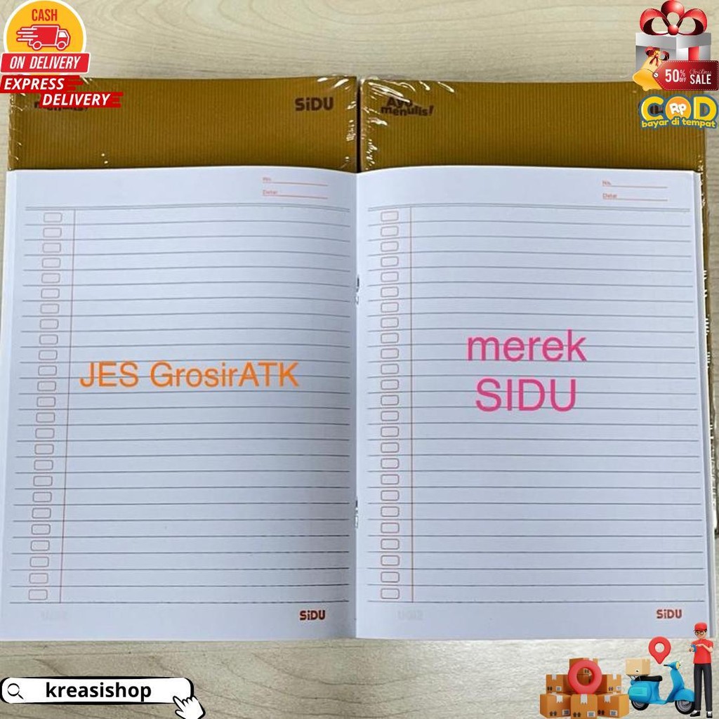 

Buku Tulis Sidu Sampul Coklat Kraft Isi 40, 60 Lembar (Buku Pendek) D Cod