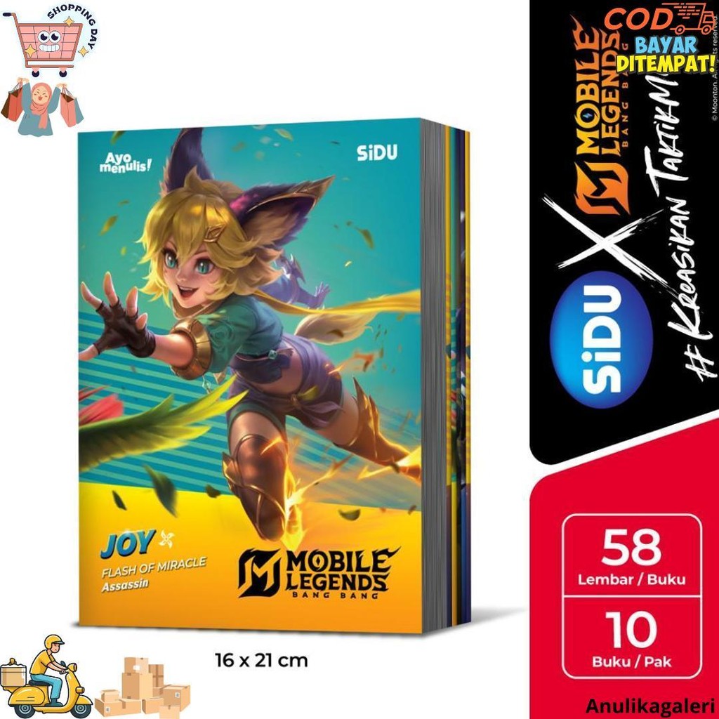 

Sidu Buku Tulis Mobile Legends 58 Lembar - 10 Buku D Best Seller