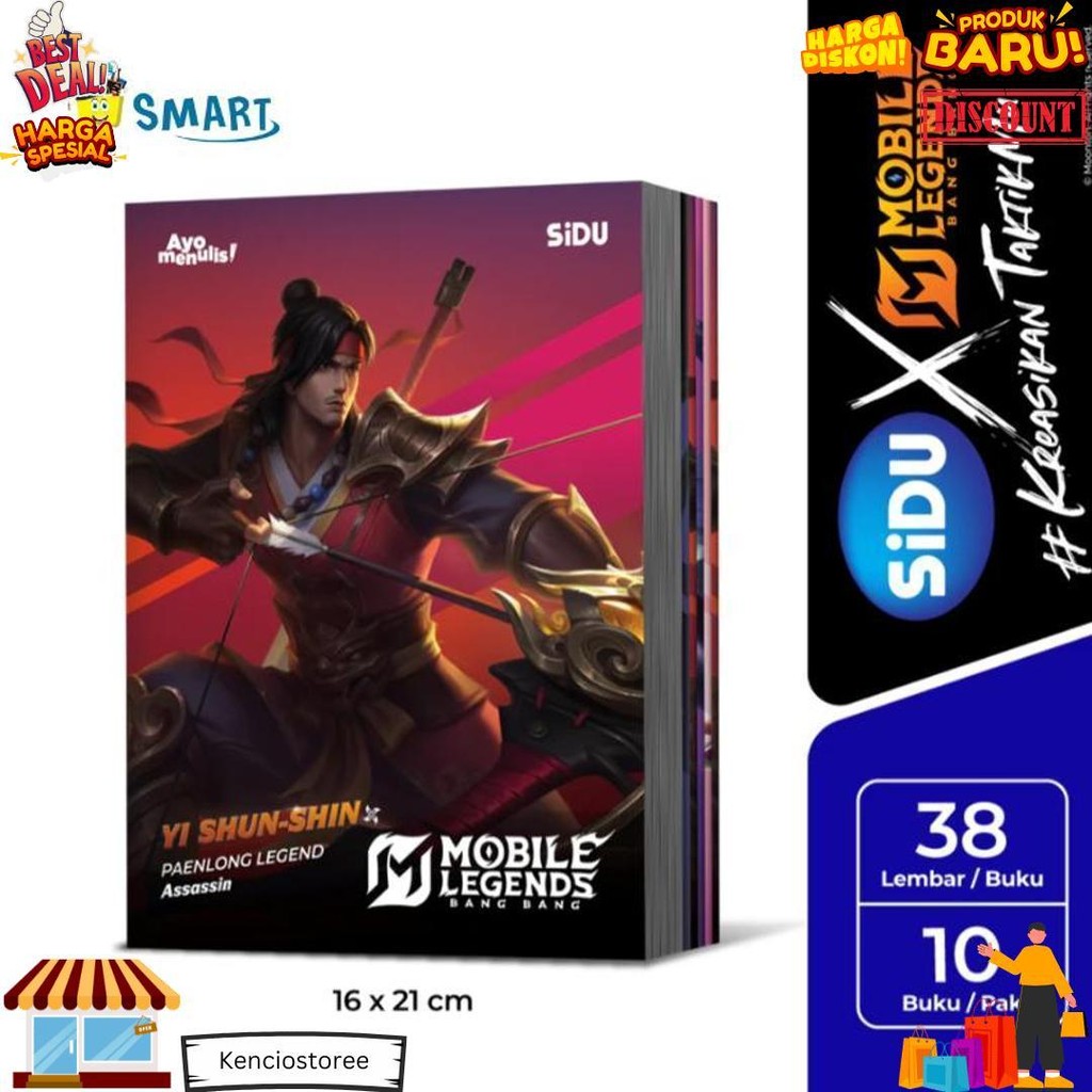 

(1 Pak) Sidu Buku Tulis Eb 38 Mobile Legend 1 Pak Isi 10 Buku / Buku Tulis Sidu Isi 38 Lembar 1 Pak D Promo 4.4