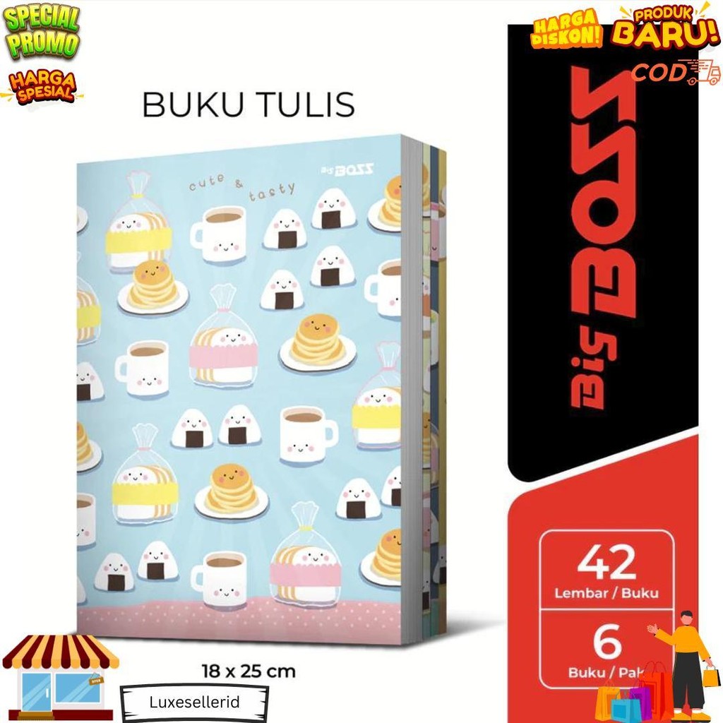

(1Pakis6Pcs) Bigboss Buku Tulis 42 Isi 6 - Free Gift / Big Boss Buku Tulis 42 Lembar D Gratis Ongkir
