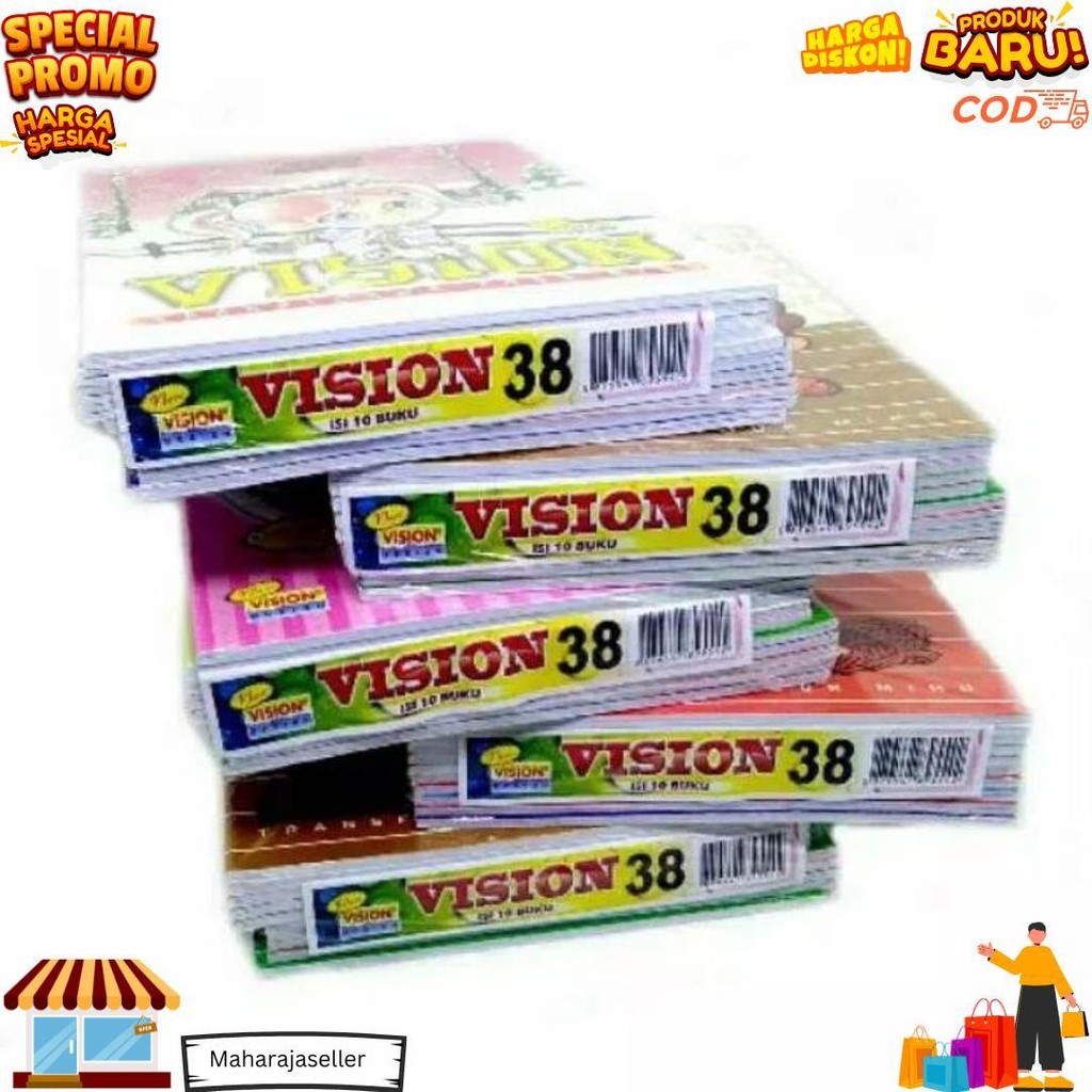 

Buku Tulis Vision 38 Lembar Dan 58 Lembar 1 Pack 1 10 Buku D Gratis Ongkir