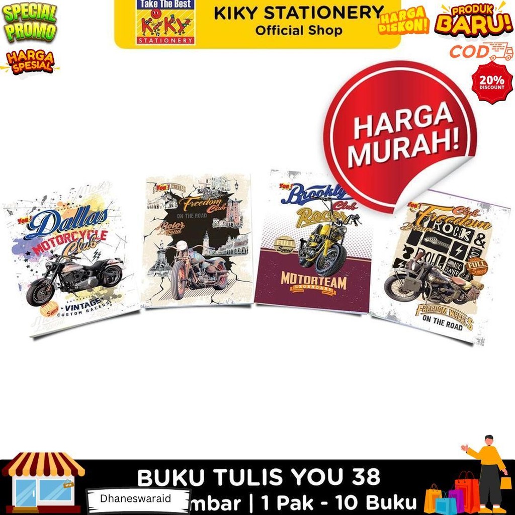 

Buku Murah!!! You Buku Tulis 38 Lembar - 10 Buku / Motif Random D Cod