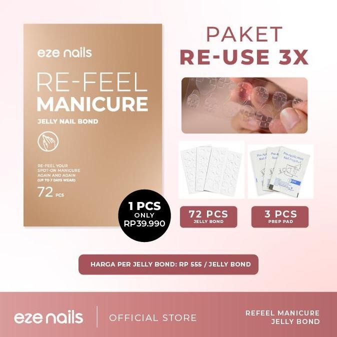 

Re-Feel Manicure Jelly Bond - Eze Nails (Lem Pemakaian Ulang Kuku Tangan) Art Nail