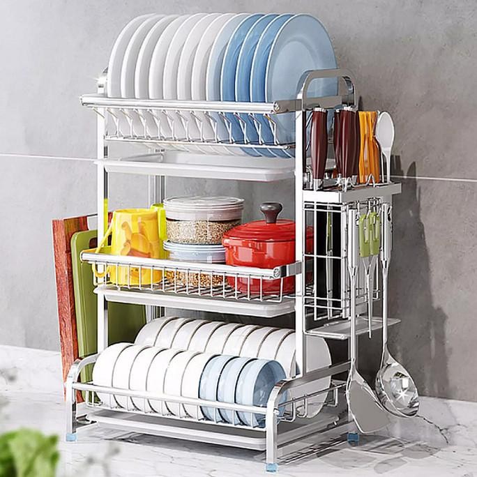 Rak Piring Stainless 304 Rak Dapur Premium Anti Karat 3 Susun