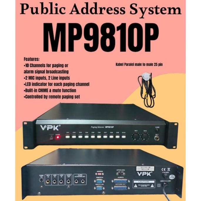 Terlaris Speaker Selector 10 Zone Vpk Mp 9810P Paging Selector Garansi Resmi