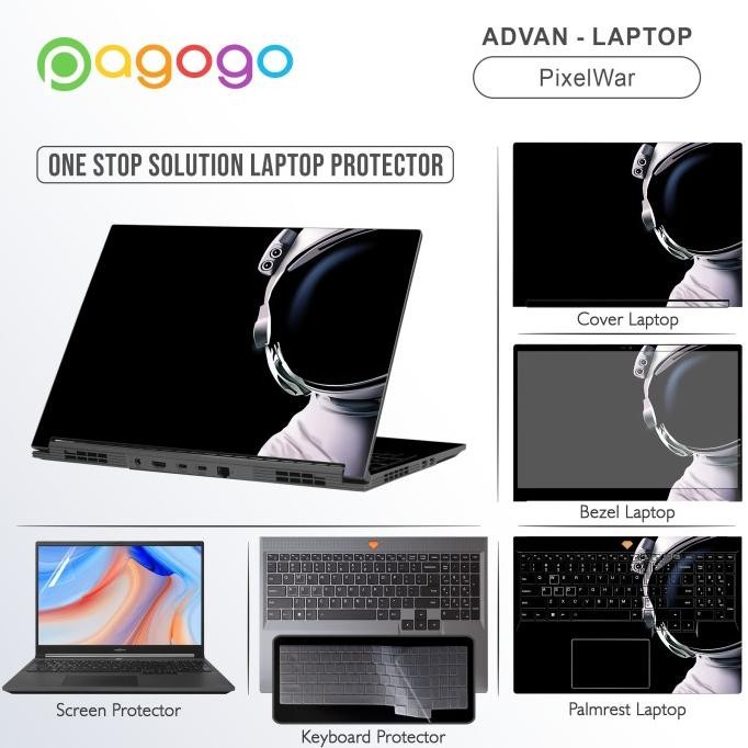 screen guard keyboard protector garskin laptop advan pixelwar bening