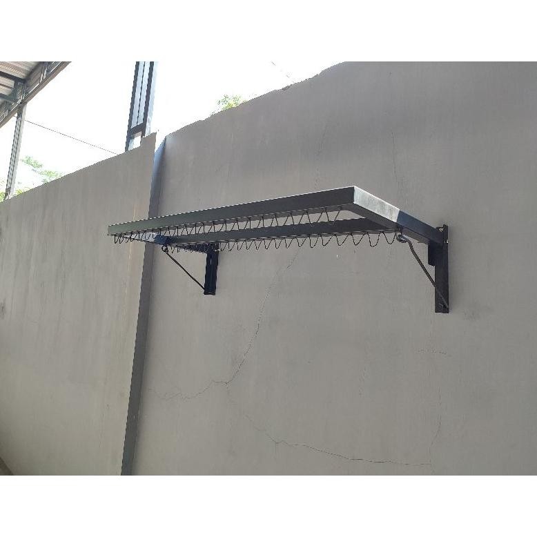 Jemuran baju handuk dinding gantung lipat besi portable minimalis