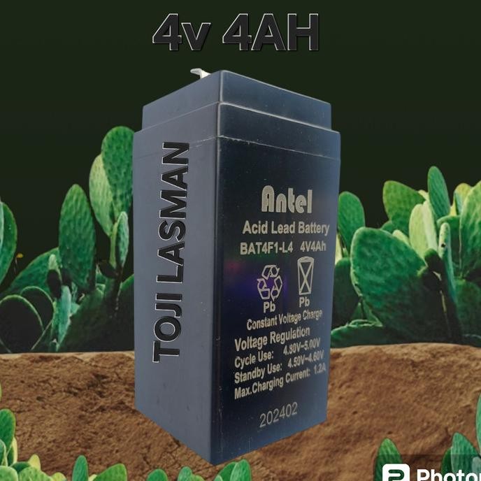 Baru 4v4ah aki accu batu baterai carger timbangan buah 4v4ah 4v4.0ah 4v tojil4 Murah