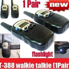 ready 1 Pair/Set (2 unit) Mini HT Handy Talky Walkie Talkie T-388 Radio Komunikasi Flashlihgt LED Li