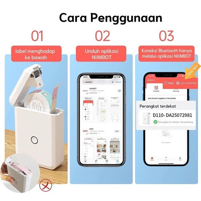 

[Promosi Akhir Tahun] Niimbot D110 Printer Label Pintar Portabel Label Harga Termal Kecil Kode Batang Stiker Berperekat Nama Stiker Catatan Nama Pelajar Diy Mesin Label Penyimpanan Rumah Label Kertas Ponsel Bluetooth Original Dan Terpercaya