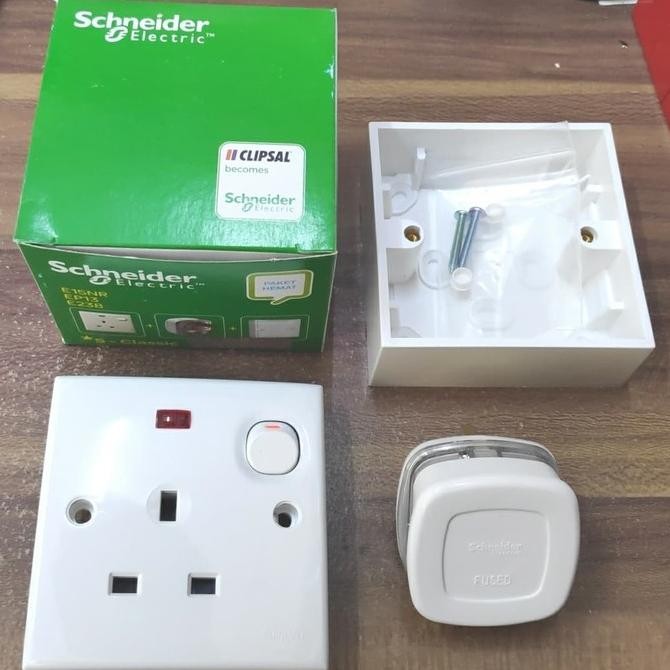 Miliki Stop Kontak Ac Schneider Clipsal 1 Set Komplit + Steker Outbow Dus