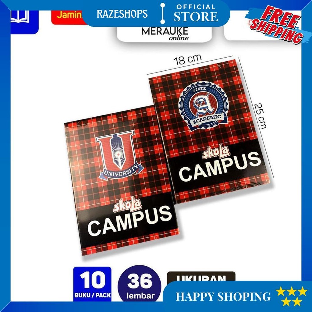 

Buku Tulis Campus Skola 36 Lembar (1 Pack Isi 10 Buku) D Gratis Ongkir