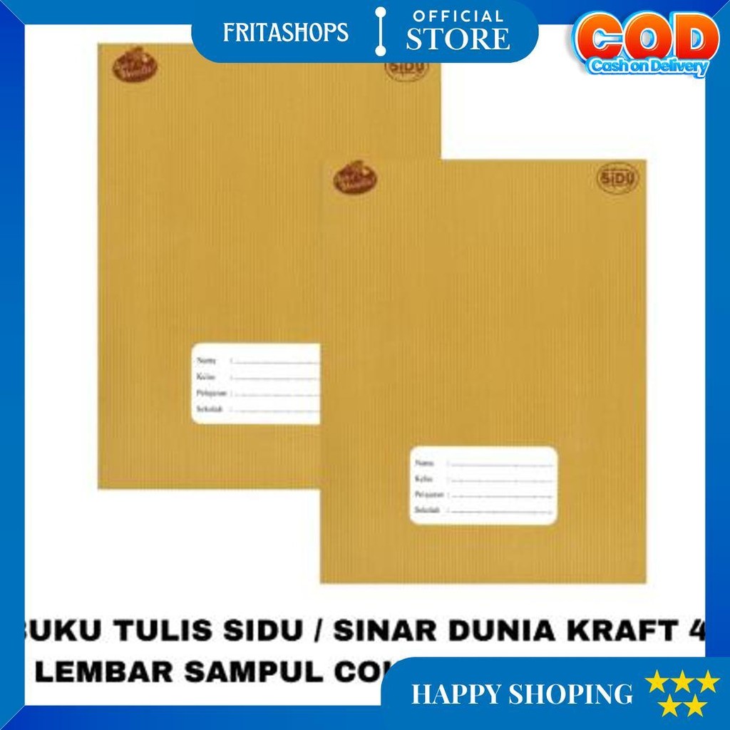 

(1 Pack) Buku Tulis Sinar Dunia / Sidu Kraft 40 Lembar Ukuran Kwarto - Buku Tulis Sidu Sampul Craft Coklat Polos 40 Lembar D Gratis Ongkir