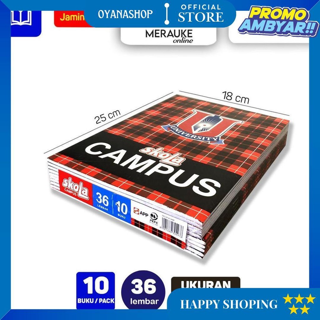 

Buku Tulis Campus Skola 36 Lembar (1 Pack Isi 10 Buku) D Promo Puncak