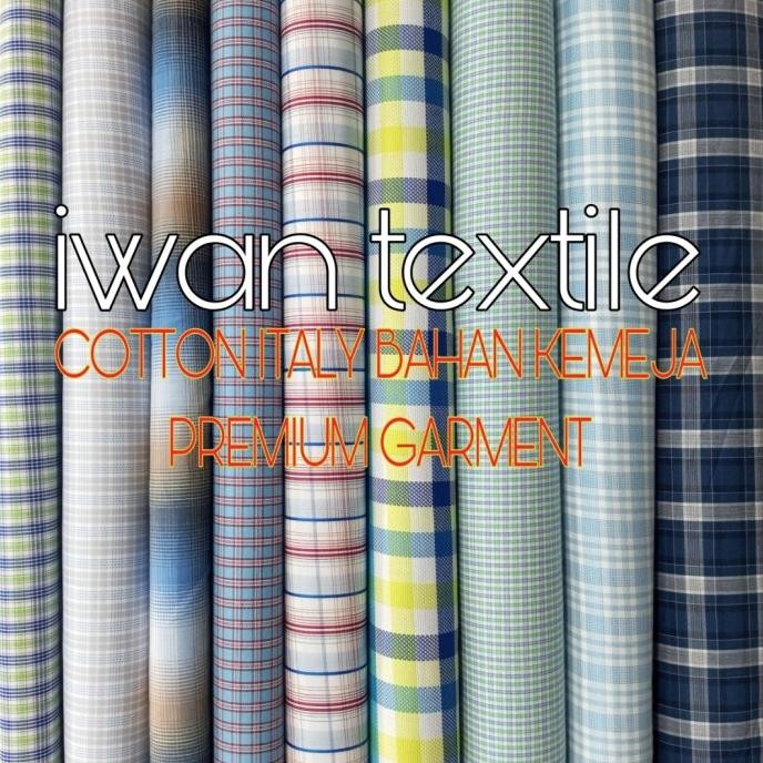Baru KAIN KATUN PREMIUM COTTON ITALY / KAIN KATUN BAHAN KEMEJA / KAIN KATUN METERAN / BAHAN BAJU HEM