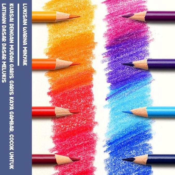 

120 warna Termurah Obos Oil Pencil Color Pensil Warna Minyak 48/72 Pencil Color Set High Grade Oil Pencil Promo Kertas Stationery Kayu LA