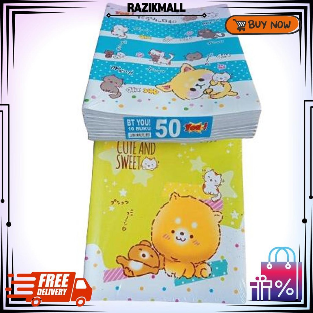 

1 Pack / 10 Pcs Buku Tulis Murah Isi 50 Lembar You By Kiky D Sale