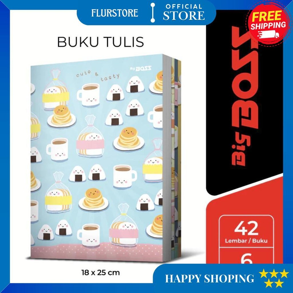 

(1Pakis6Pcs) Bigboss Buku Tulis 42 Isi 6 - Free Gift / Big Boss Buku Tulis 42 Lembar D Termurah