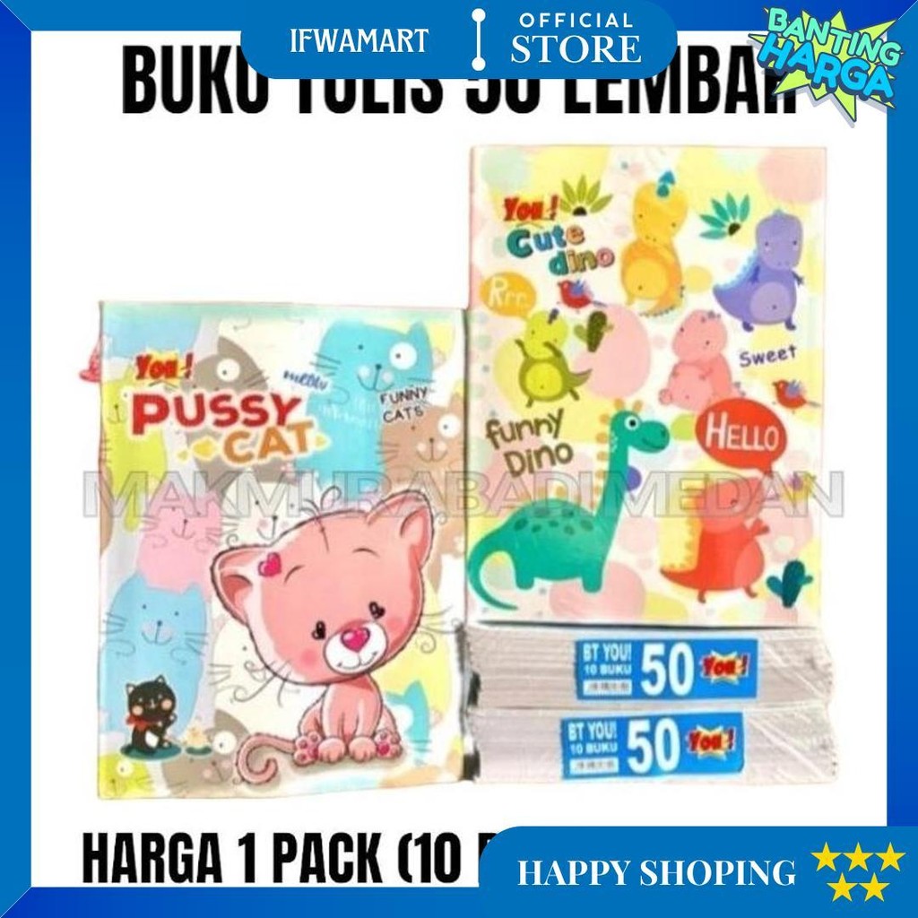 

(1Pack:10Pcs) Buku Tulis Isi 50 Lembar Termurah! Best Seller / Buku Tulis Sekolah Murah Bergaris Sa / Sp Isi 50 Lembar 10 Buku / Buku Tulis Murah 50 Sp / Sa D Sale