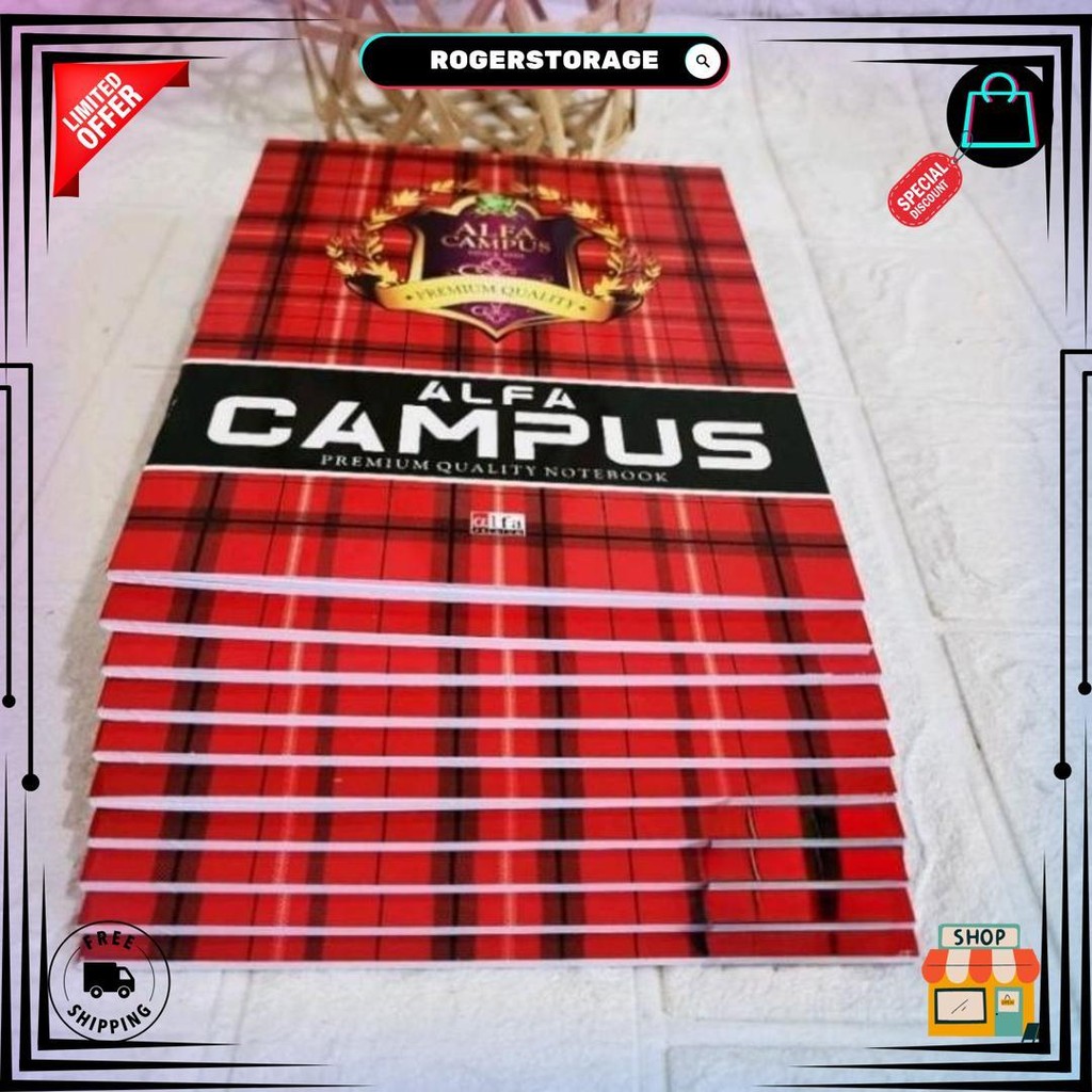

Buku Tulis Alfa Campus 38 Lembar 10 Buku Ukuran Buku Tulis Kwarto/Ukuran Buku Tulis Biasa D Gratis Ongkir