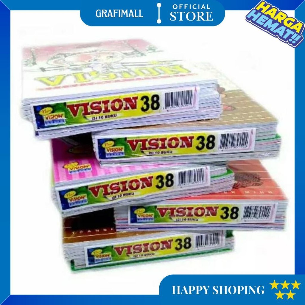 

Buku Tulis Vision 38 Lembar Dan 58 Lembar 1 Pack 1 10 Buku D Sale