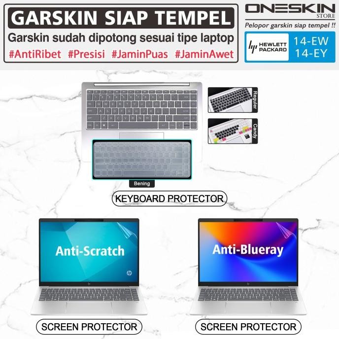 garskin sticker laptop pelindung screen keyboard protector hp pavilion plus 14-ew ew0015tu ew0016tu 