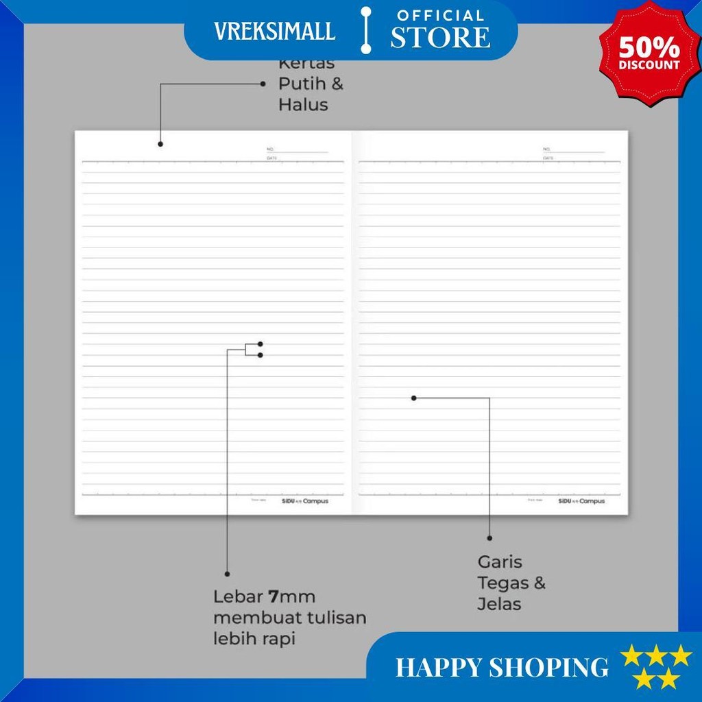 

Buku Tulis Sidu Maxi 42 Lembar / Buku Sekolah Sinar Dunia B5 Campus Ukuran Besar Pak (5 Buku ) D Promo Puncak