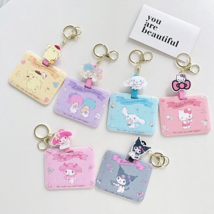 

READY Name Tag ID Card Badge Reel Holder / Gantungan Wadah Kartu Cute Sanrio NEW