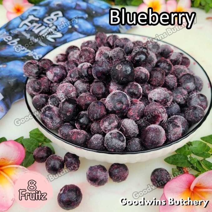 

Diskon! BLUEBERRIES 8 FRUITZ imported frozen buah beku BLUEBERRY IQF 500g