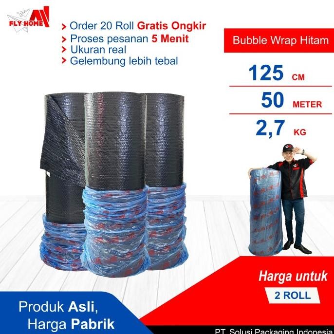 

tersedia flyhome bubble wrap hitam 2.7kg 2 roll bublewrap 125x50meter instan