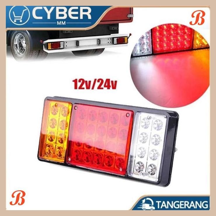 [CBM] 2PCS STOP LAMP TRUK 24 VOLT 12 VOLT LED TAHAN LAMA LAMPU BELAKANG TRUK