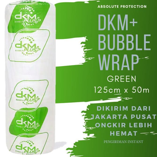 

tersedia plastik bubble wrap dkm+ green 125cm x 50m