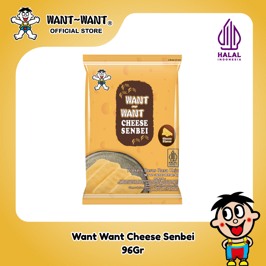 

Want Want Rice Cracker Cheese Senbei 96 Gr | Snack Beras | Kerupuk Beras